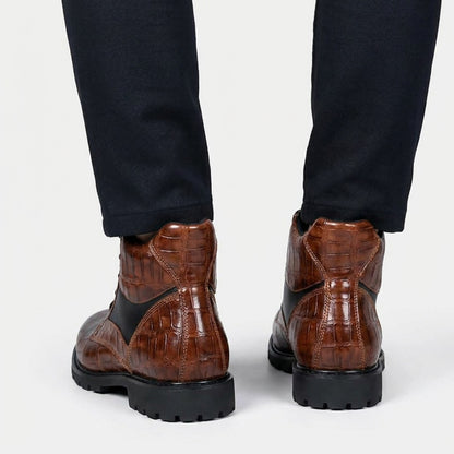Embossed Combat Ankle Boots | Revangiol