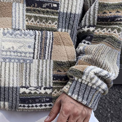 Patchwork Sherpa Half Zip Hoodie | Revangiol