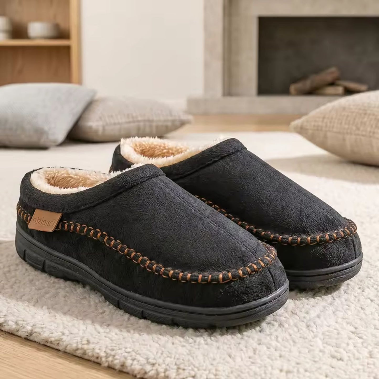 Warm Lined Moccasin Slippers | Revangiol