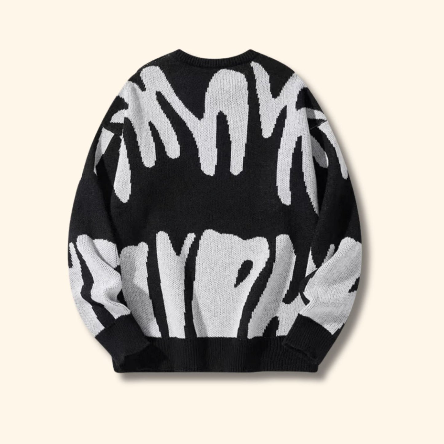 Abstract Knit Crew Neck Sweater | Revangiol