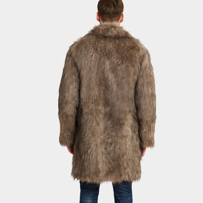 Luxurious Lapel Plush Fur Coat | Revangiol