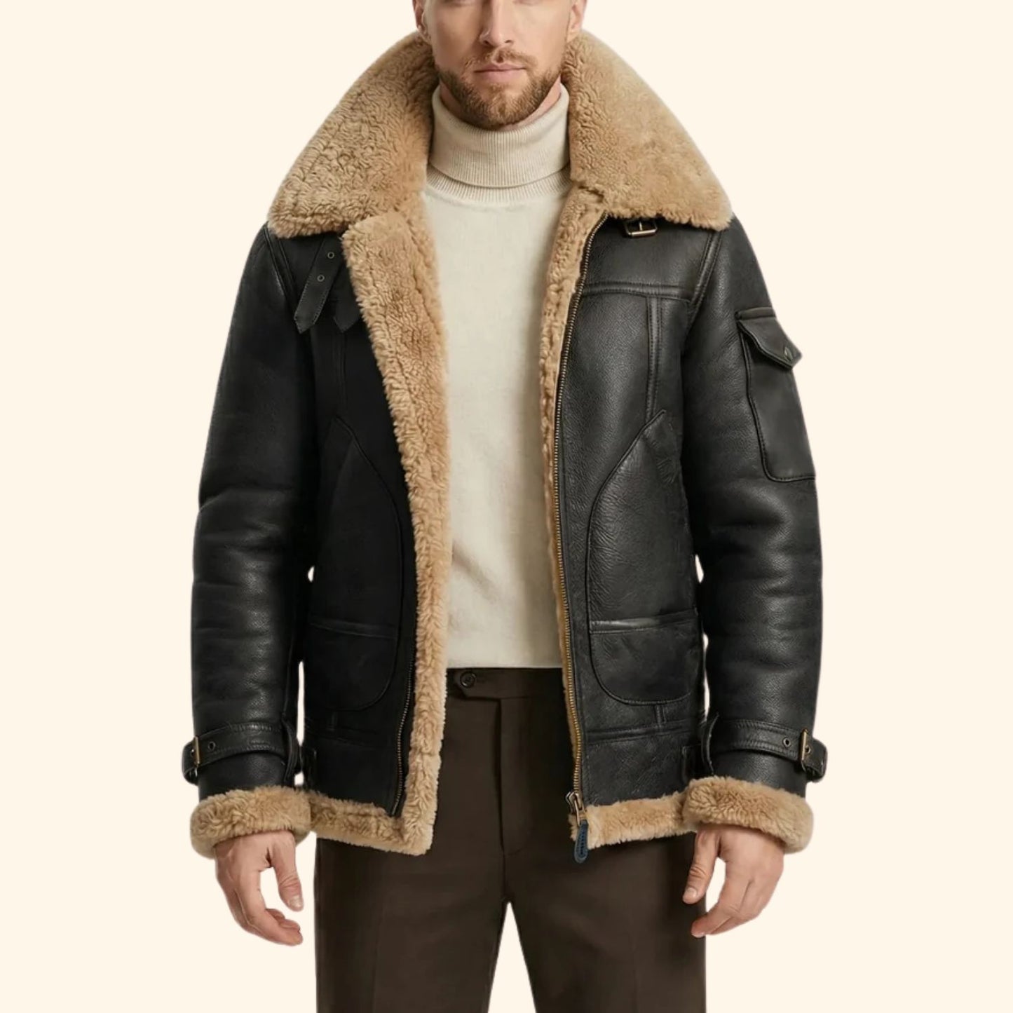 Shearling Aviator Jacket | Revangiol
