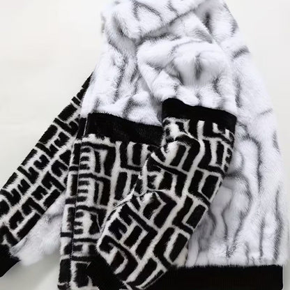 Color Block Faux Fur Jacket | Revangiol
