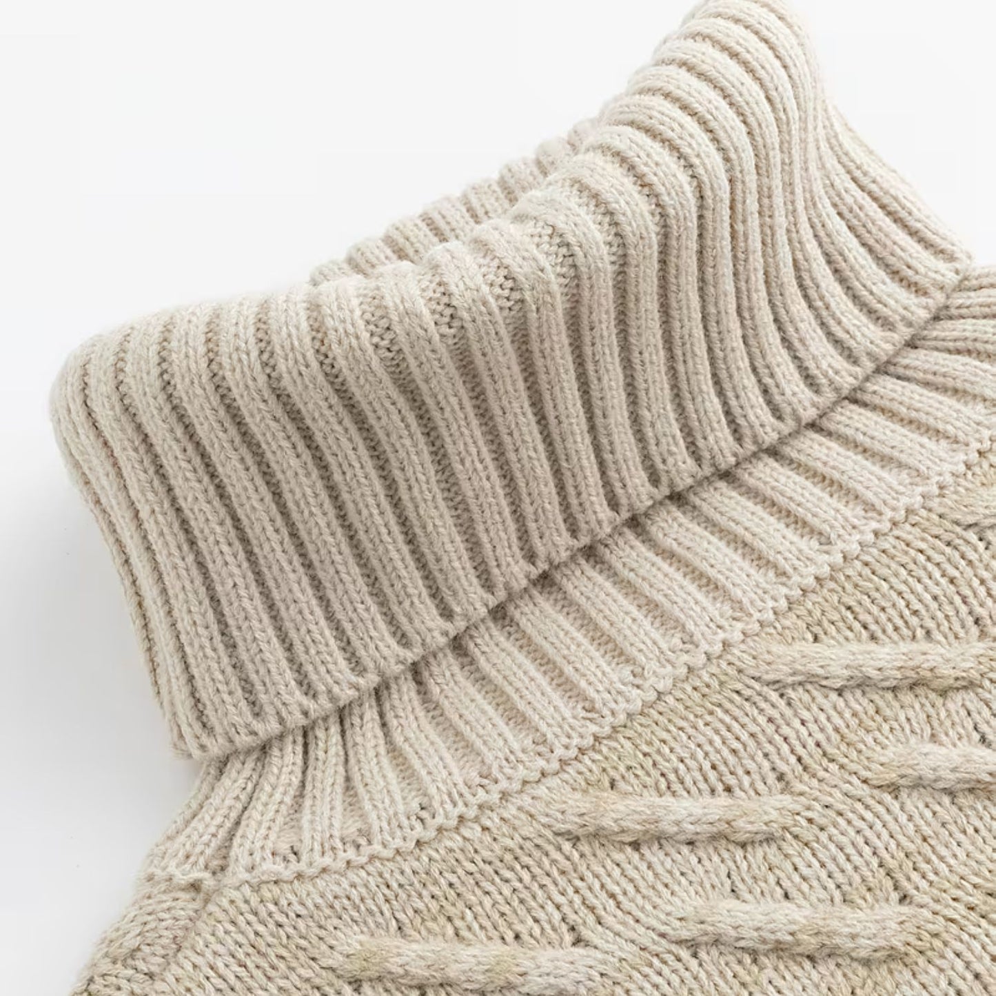 Vintage Textured Patterned Turtleneck | Revangiol
