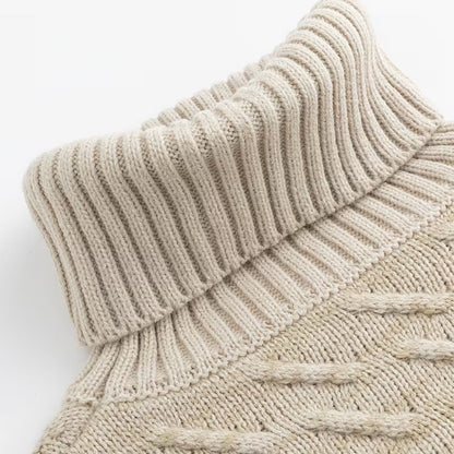 Vintage Textured Patterned Turtleneck | Revangiol
