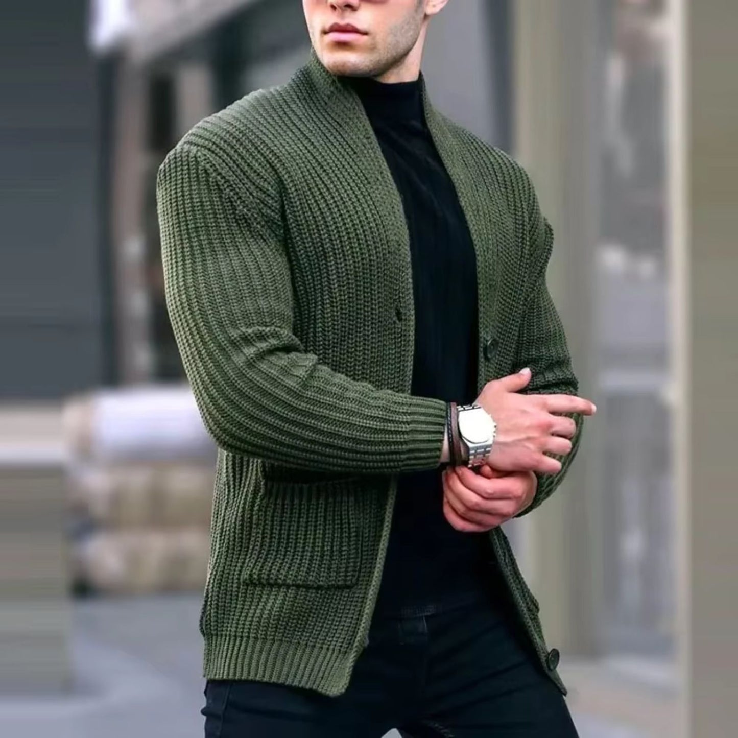 Shawl Collar Knit Cardigan | Revangiol