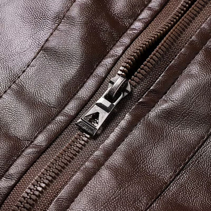 Fleece Lined Leather Jacket | Revangiol