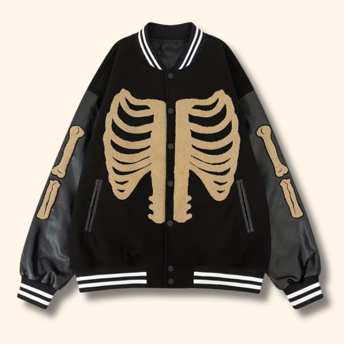 Skeleton Varsity Bomber Jacket | Revangiol