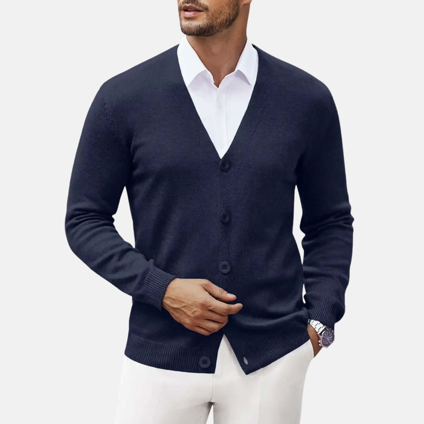 Classic Button Knit Cardigan | Revangiol