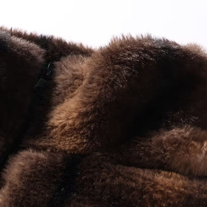 Stand Collar Faux Fur Jacket | Revangiol