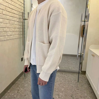 Minimalist Zip Knit Cardigan | Revangiol
