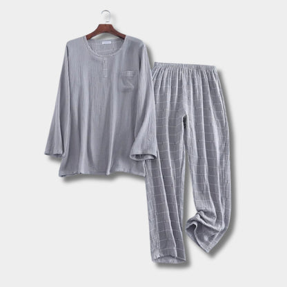 Textured Short Sleeve Pajama Set | Revangiol