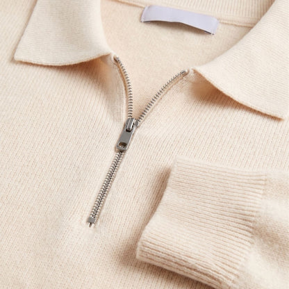 Collared Knit Polo Quarter-Zip | Revangiol