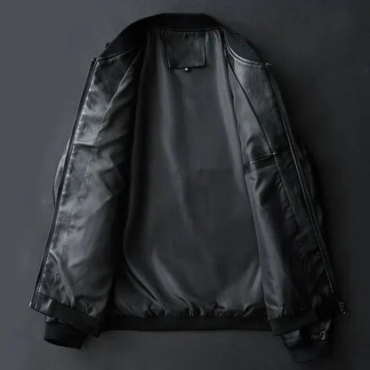 Classic Zip Leather Jacket | Revangiol