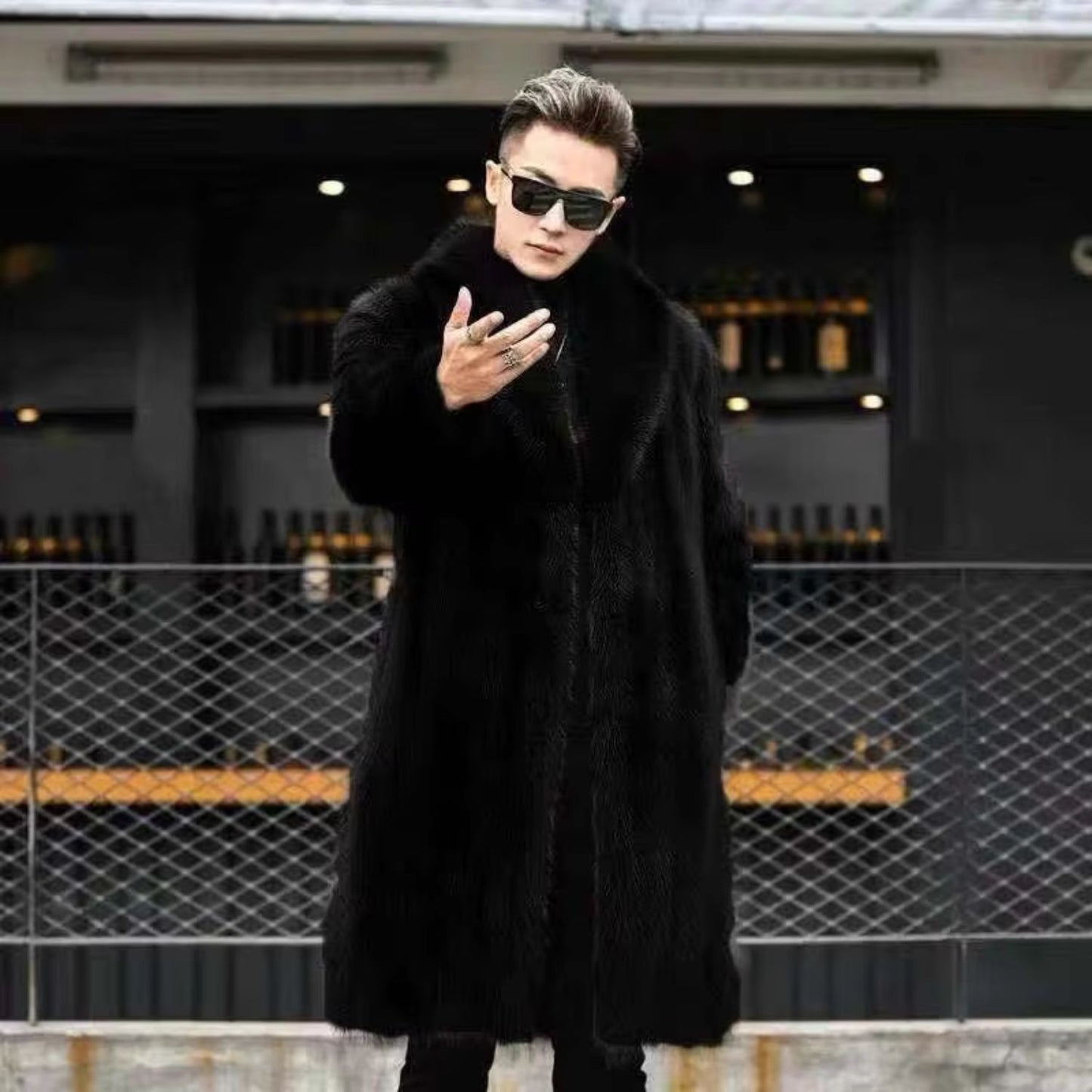 Button Front Plush Fur Coat | Revangiol