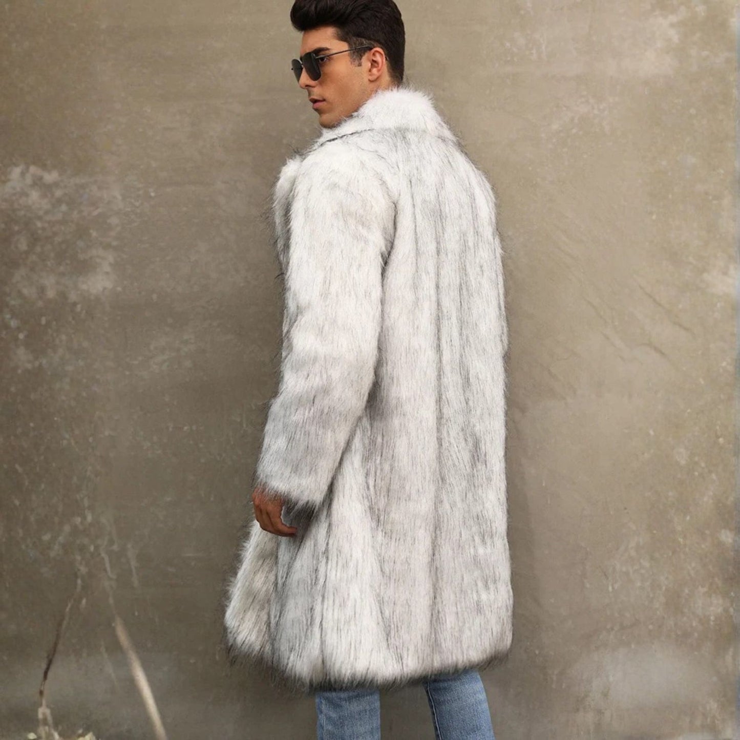 Wide Lapel Plush Fur Coat | Revangiol