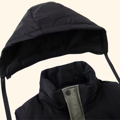 Color Block Hooded Puffer Vest | Revangiol