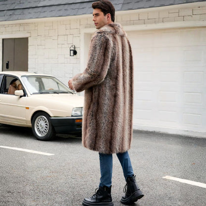 Voluminous Collar Plush Fur Coat | Revangiol