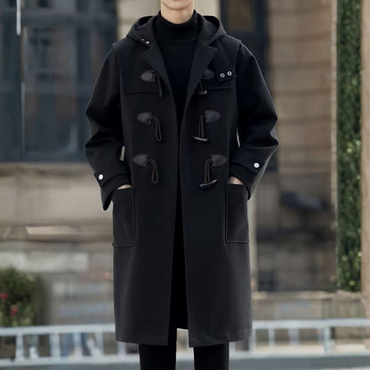 Hooded Toggle Button Over Coat | Revangiol