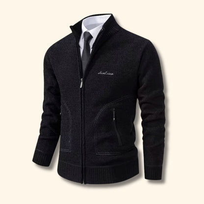 Geometric Zip Knit Cardigan | Revangiol