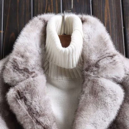 Classic Lapel Faux Fur Jacket | Revangiol