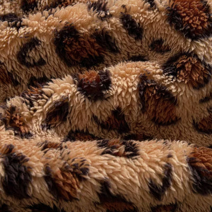 Leopard Pattern Plush Fur Coat | Revangiol