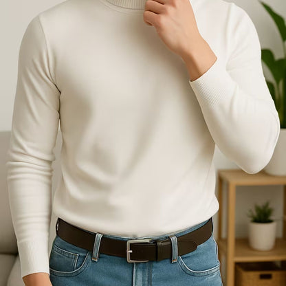 Solid High Neck Turtleneck | Revangiol