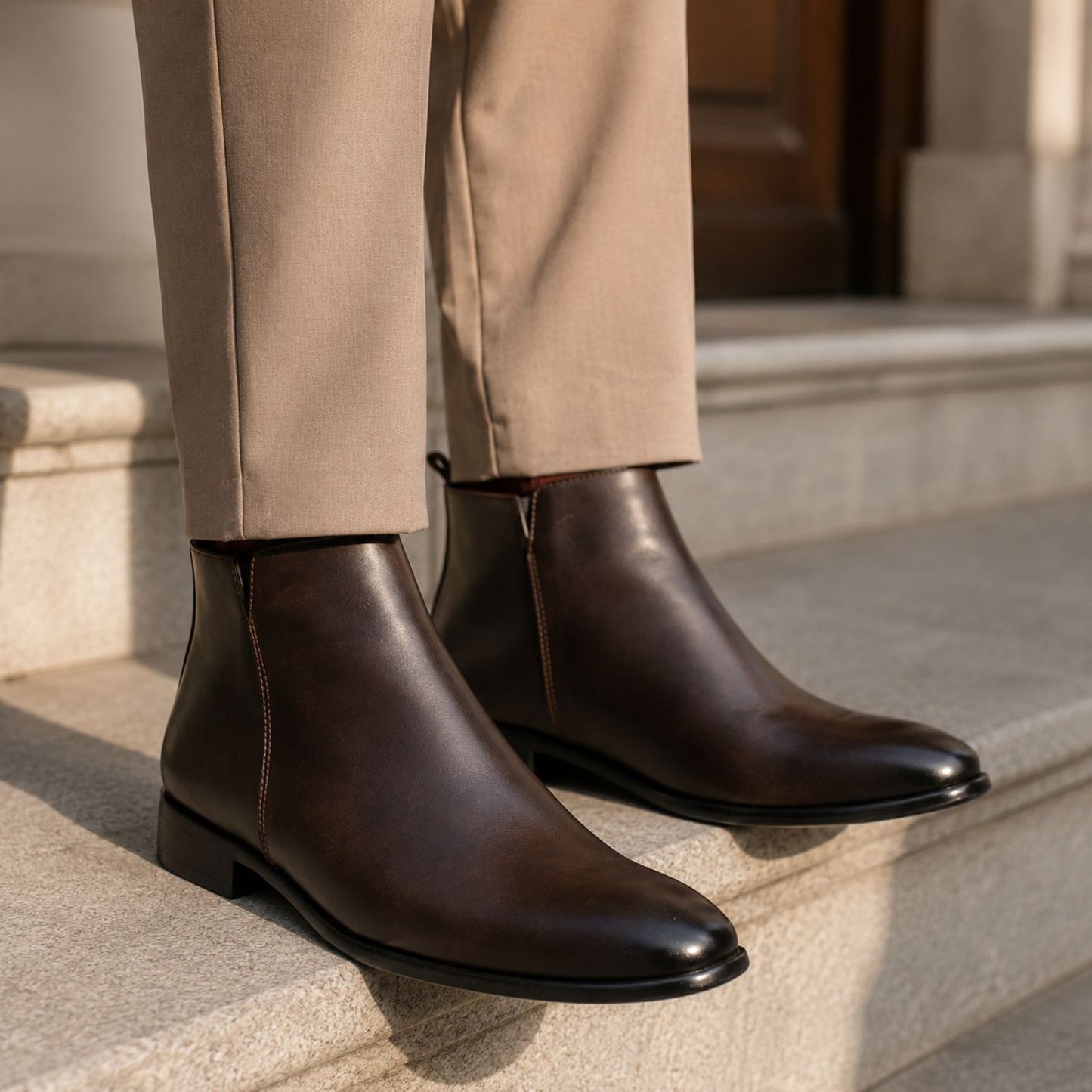 Square Toe Chelsea Boots | Revangiol