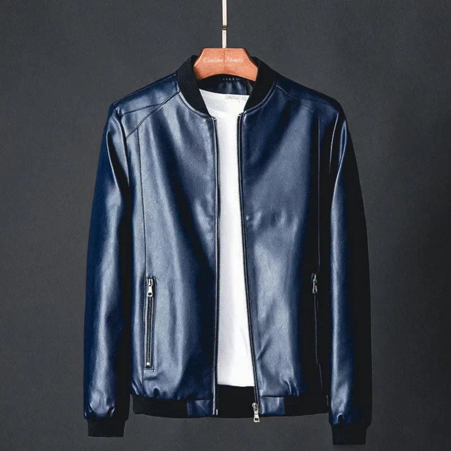 Classic Zip Leather Jacket | Revangiol