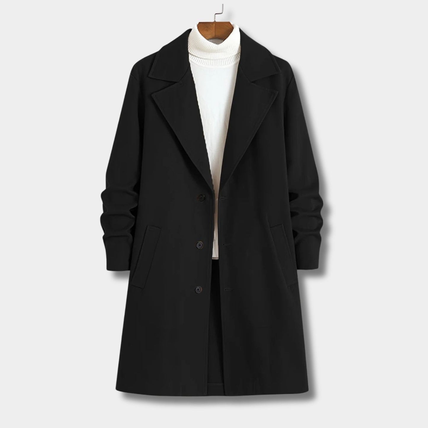 Notched Lapel Button Over Coat | Revangiol