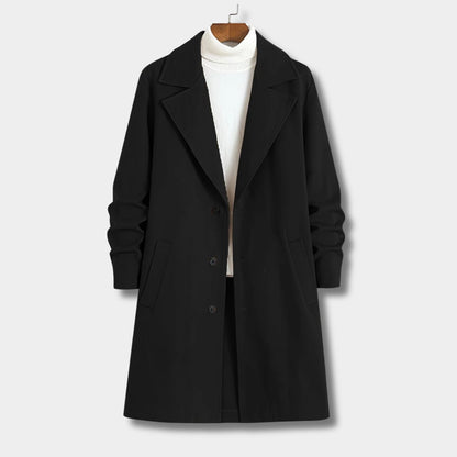 Notched Lapel Button Over Coat | Revangiol