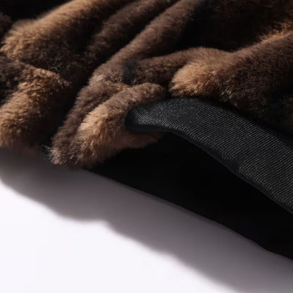 Stand Collar Faux Fur Jacket | Revangiol