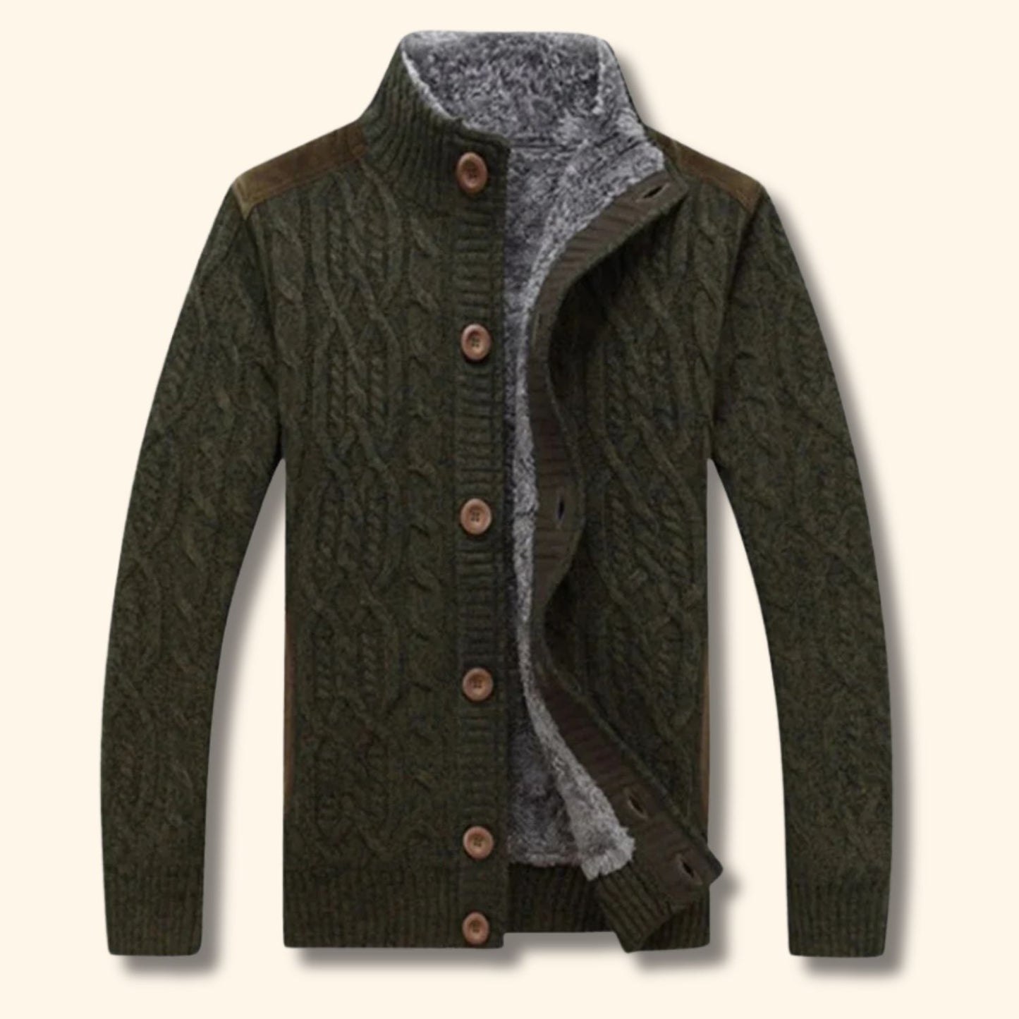 Sherpa Cable Knit Cardigan | Revangiol