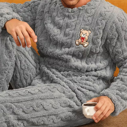 Plush Jacquard Bear Pajama Set | Revangiol