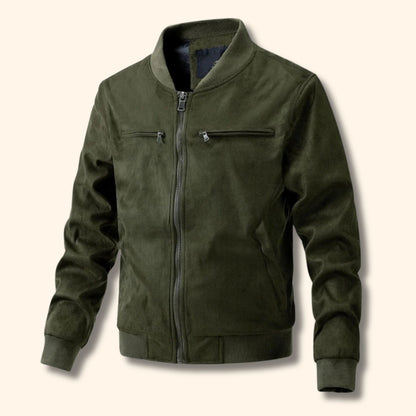 Suede Finish Bomber Jacket | Revangiol