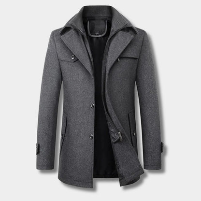 Ribbed Collar Padded Over Coat | Revangiol