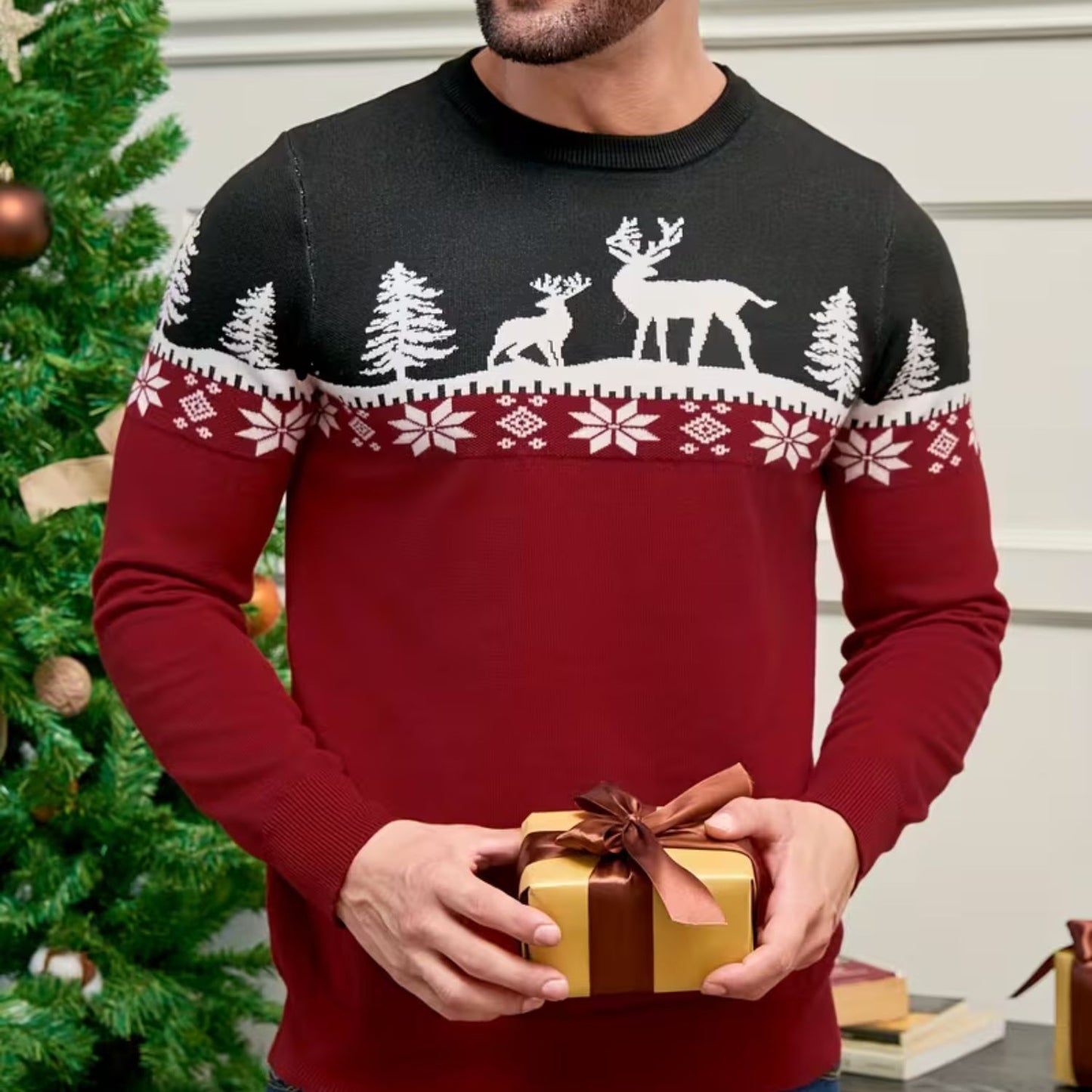 Reindeer Fair Isle Christmas Sweater | Revangiol