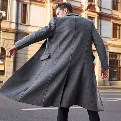 Notched Lapel Wool Over Coat | Revangiol