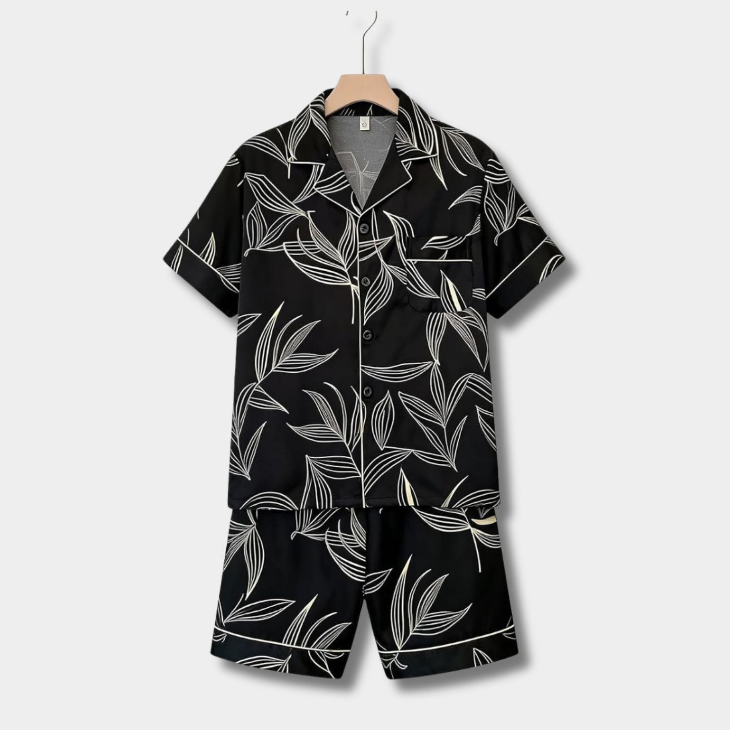 Floral Leaf Button Pajama Set | Revangiol