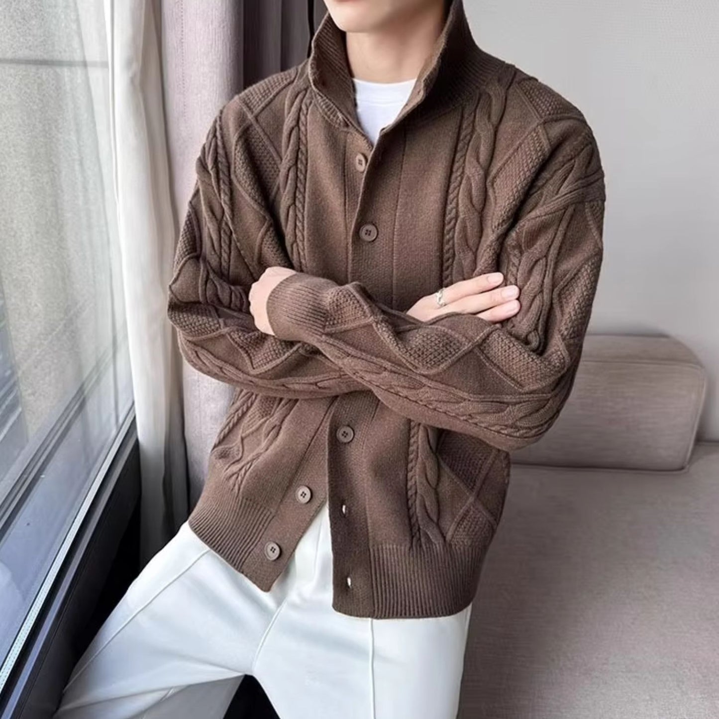 Chunky Collar Knit Sweater | Revangiol
