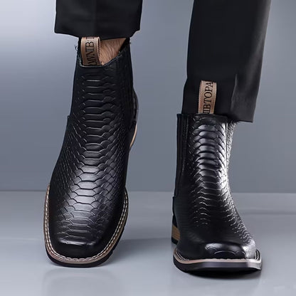 Croc Embossed Dress Boots | Revangiol