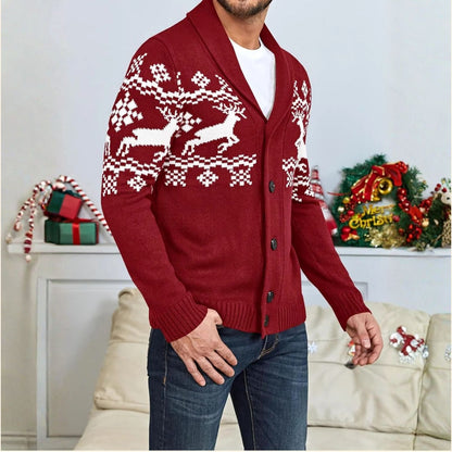 Nordic Reindeer Shawl Cardigan | Revangiol