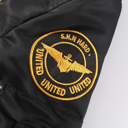 Embroidered Flight Aviator Jacket | Revangiol