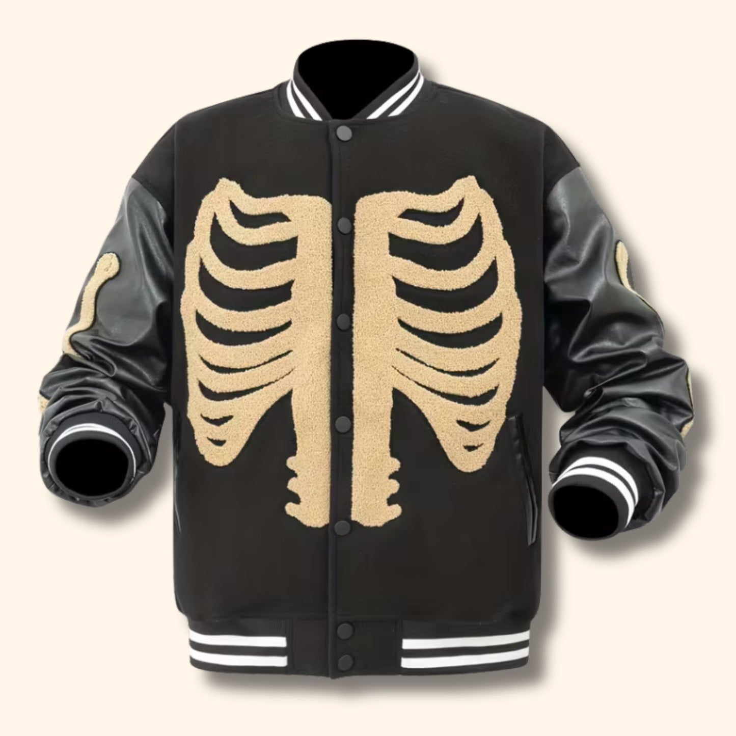Skeleton Varsity Bomber Jacket | Revangiol