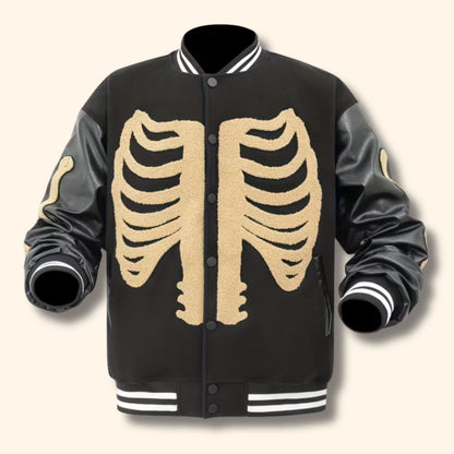 Skeleton Varsity Bomber Jacket | Revangiol