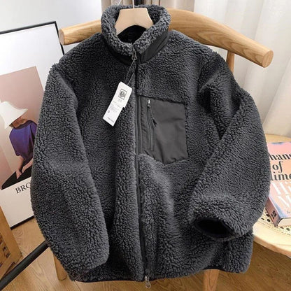 Plush Stand-Collar Fleece Jacket | Revangiol