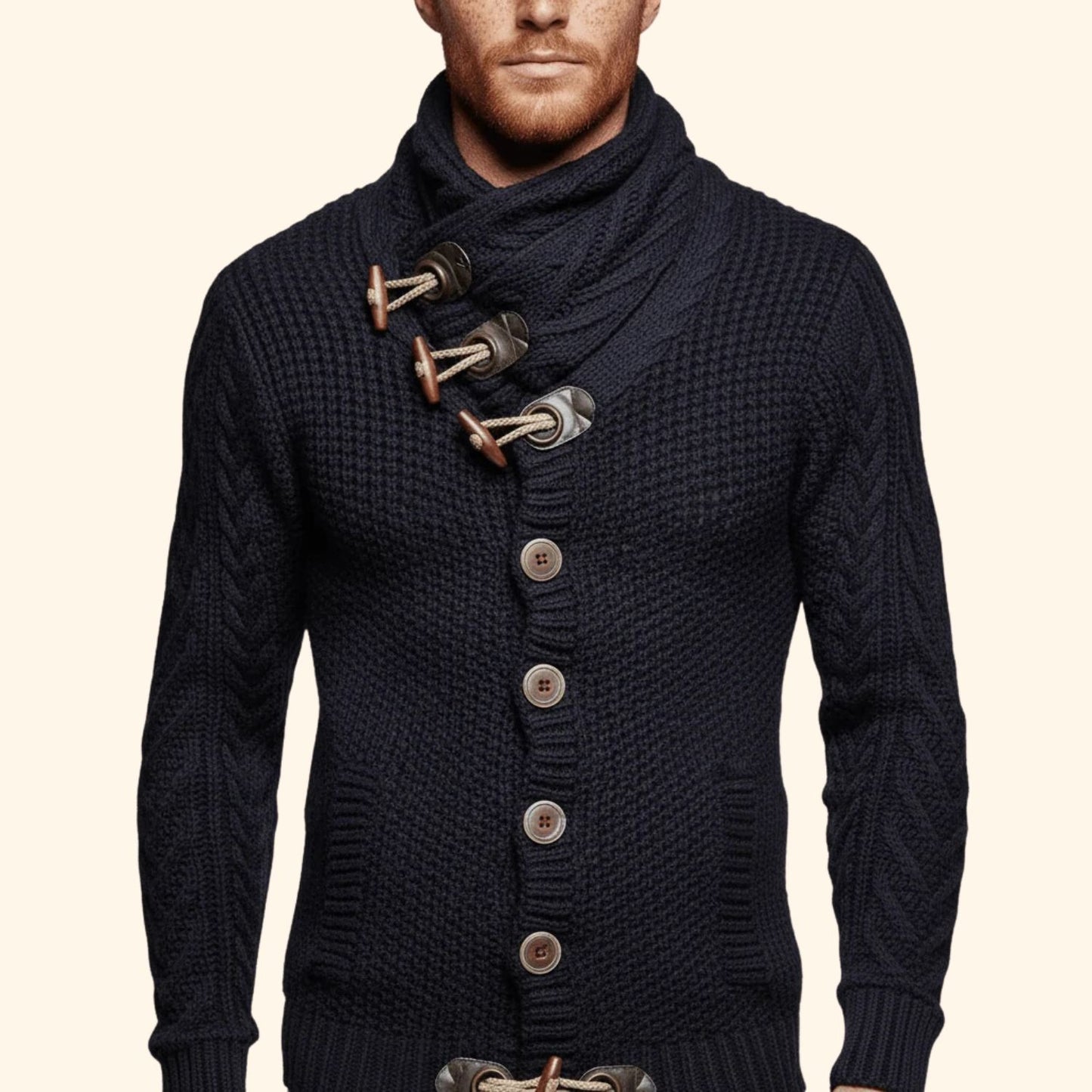 Cable Toggle Knit Cardigan | Revangiol