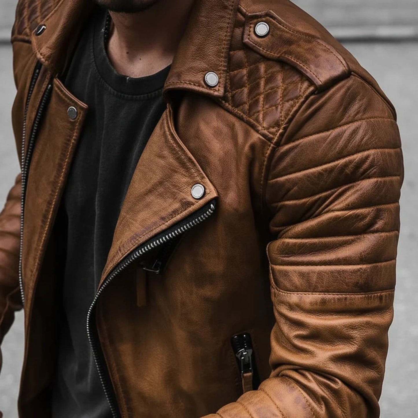 Classic Biker Leather Jacket | Revangiol