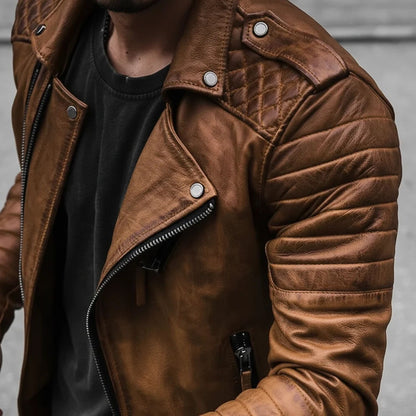 Classic Biker Leather Jacket | Revangiol