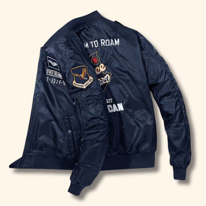 Embroidered Nylon Aviator Jacket | Revangiol